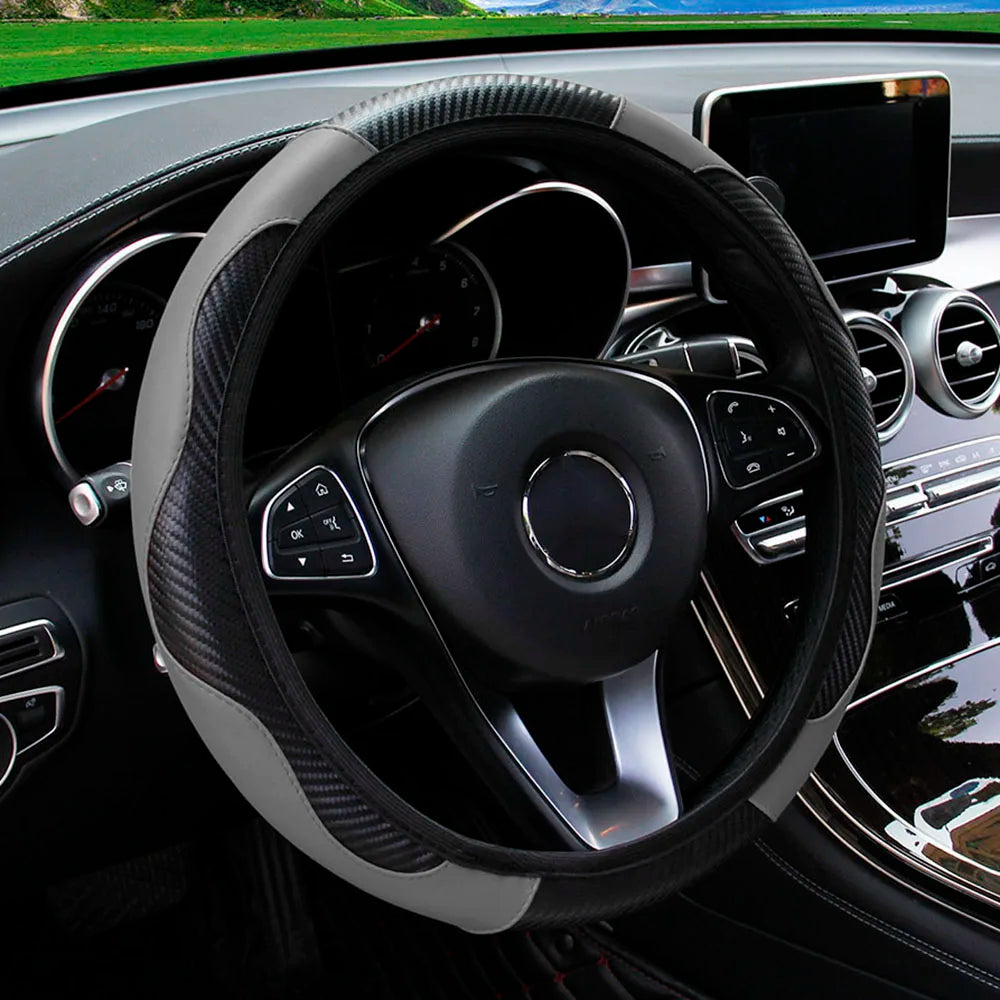PU Steering Wheel Cover for 14.5–15 in Wheels