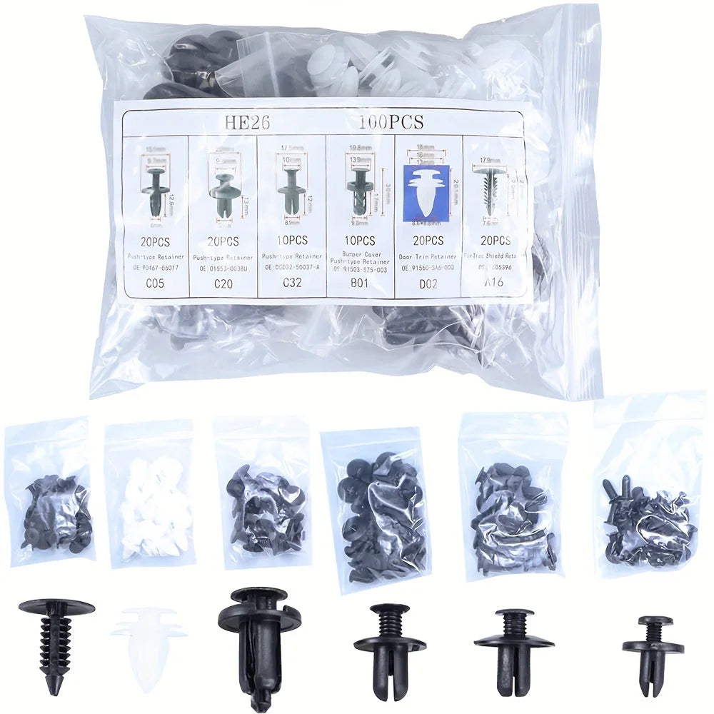 Car Trim Retainer Clips, 50 or 100 Pieces