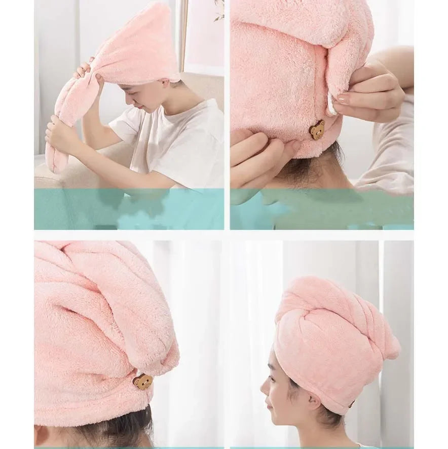 Microfiber Hair Towel Turban - Quick-Dry Anti-Frizz Wrap with Button Lock | Available in 1, 3, 5 & 10-Pack - Flexivo