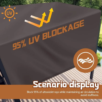 Pergola Replacement Canopy — Waterproof Oxford Shade Cover, 16x8 Ft