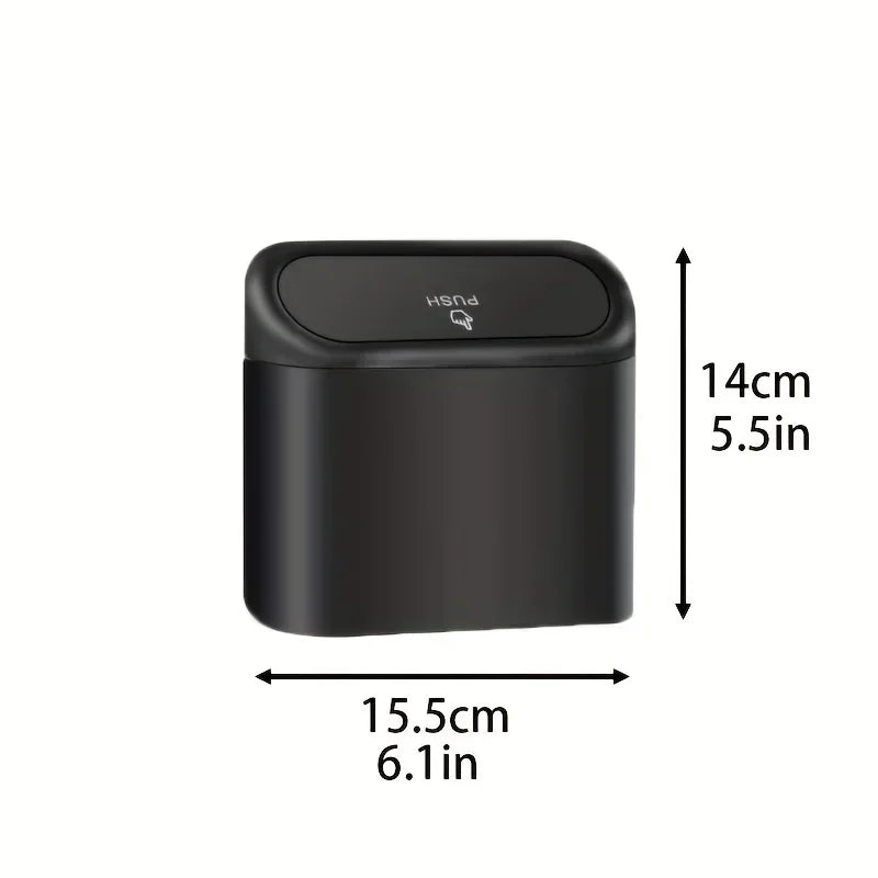 Mini Car Trash Can with Press-Open Lid