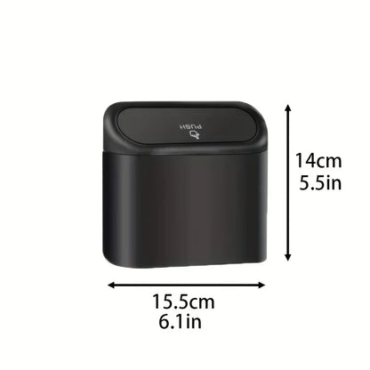 Mini Car Trash Can with Press-Open Lid