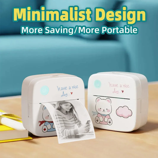 Mini Bluetooth Label Printer – 57mm Thermal, 1200mAh, No Ink Needed