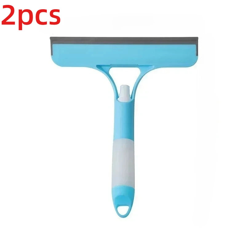 3-in-1 Glass Wiper with Spray Bottle — Scrub, Spray & Squeegee