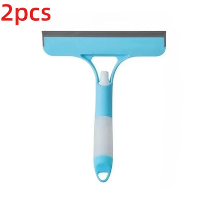 3-in-1 Glass Wiper with Spray Bottle — Scrub, Spray & Squeegee