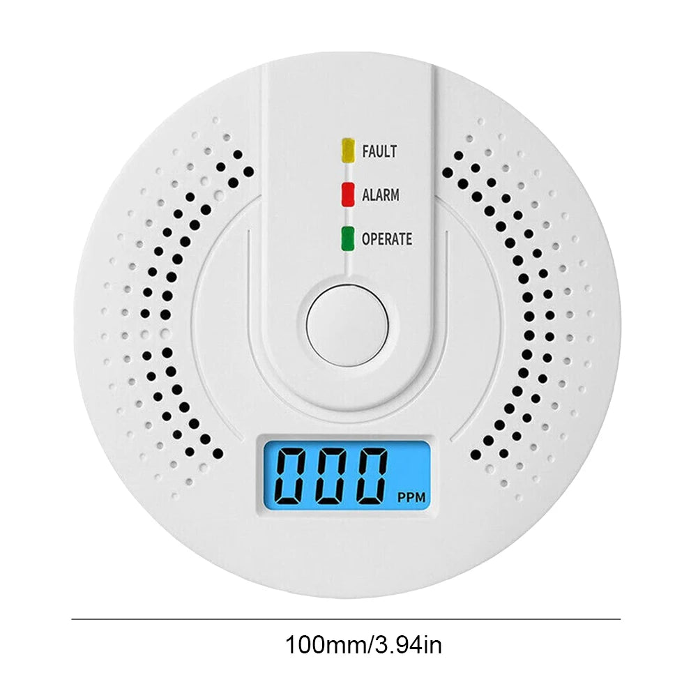 Digital Carbon Monoxide Detector with LED Display & Sound Alarm - Battery Powered CO Monitor