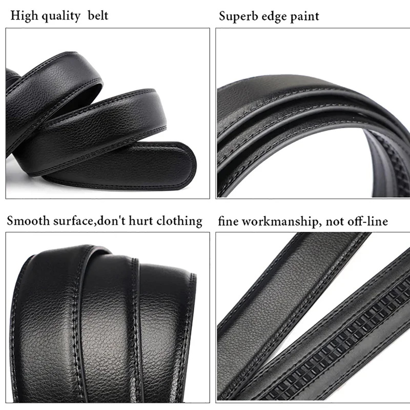 Men's Black PU Belt with Automatic Buckle