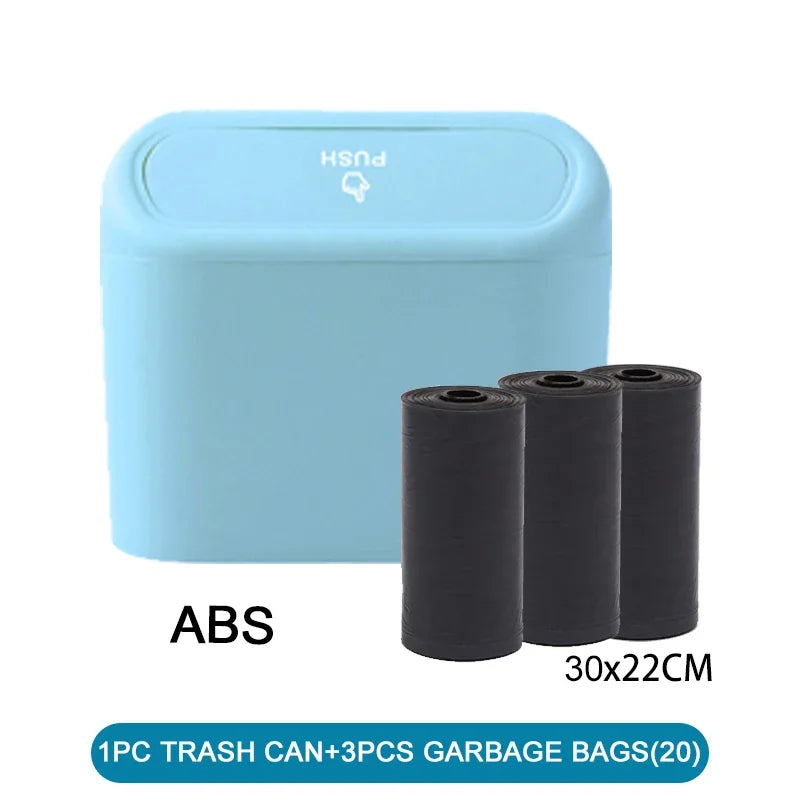 Mini Car Trash Can with Press-Open Lid