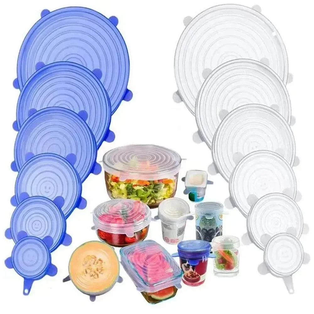 Silicone Stretch Lids - 6-Piece Reusable Food Storage Cover Set