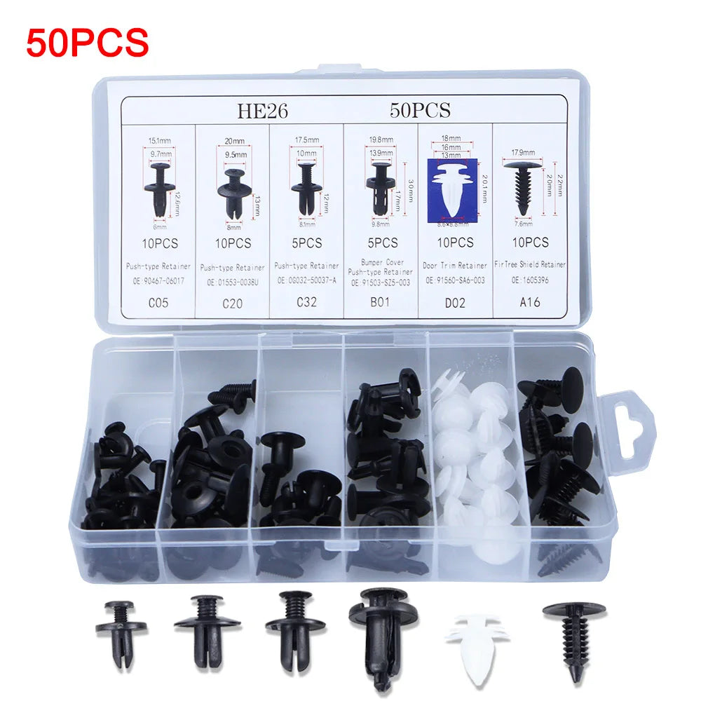Car Trim Retainer Clips, 50 or 100 Pieces