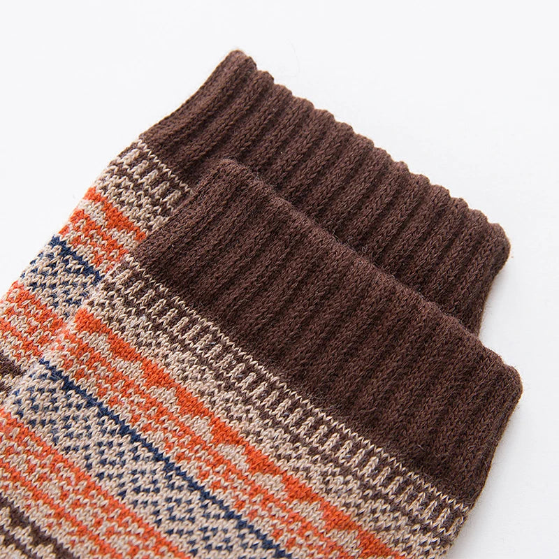Men's Patterned Winter Crew Socks, 5 Pairs