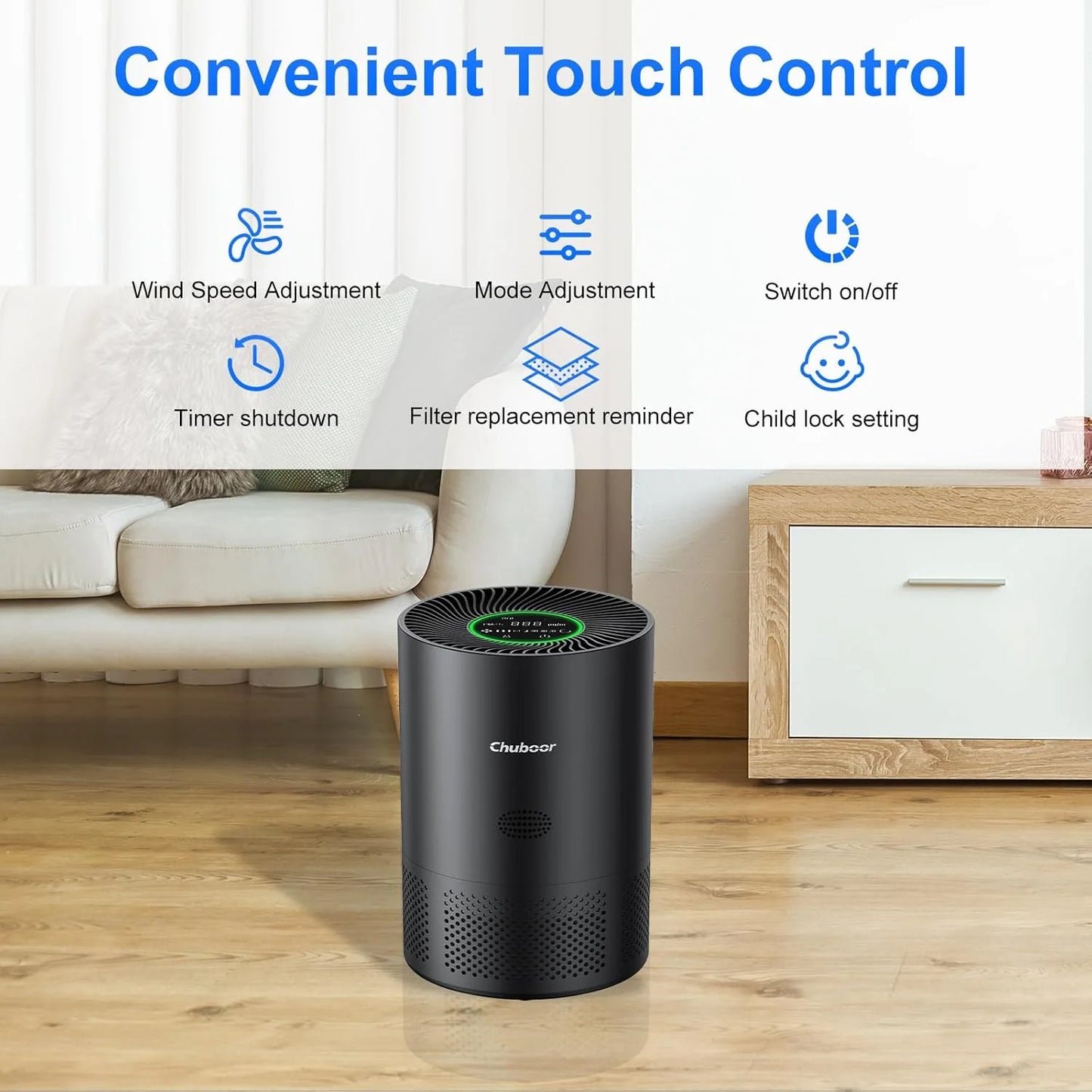Air Purifier H13 HEPA – WiFi Smart, Removes Smoke, Dust, Pollen & Odors - Flexivo