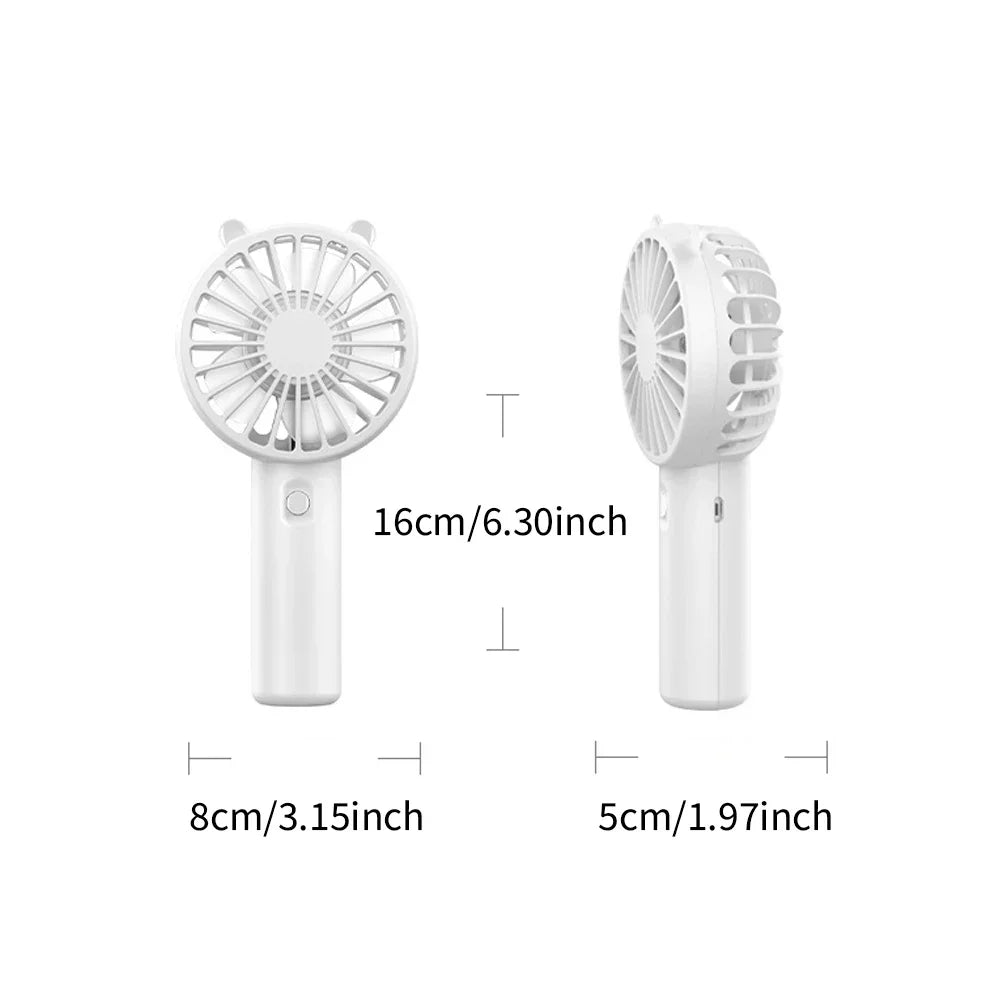 Portable USB Rechargeable Handheld Mini Fan – Quiet Cooling, 300mAh