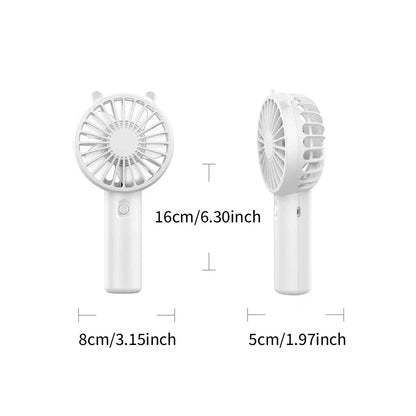 Portable USB Rechargeable Handheld Mini Fan – Quiet Cooling, 300mAh