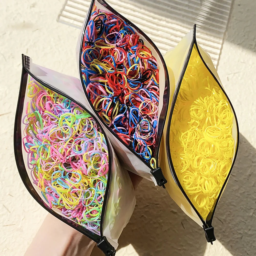Mini Rubber Hair Ties, 500–2,000 Pack