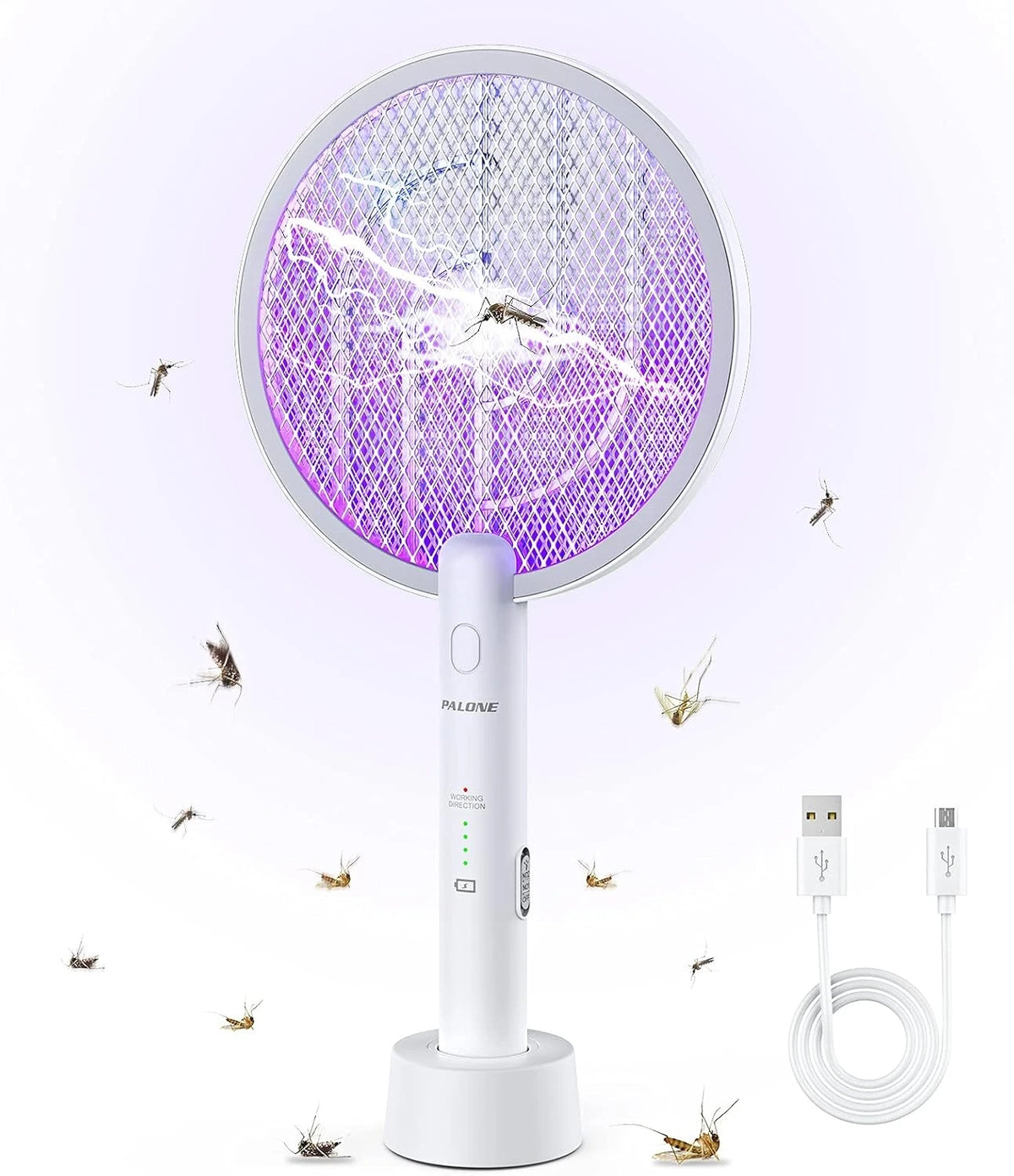 Rechargeable Electric Insect Swatter with Charging Dock