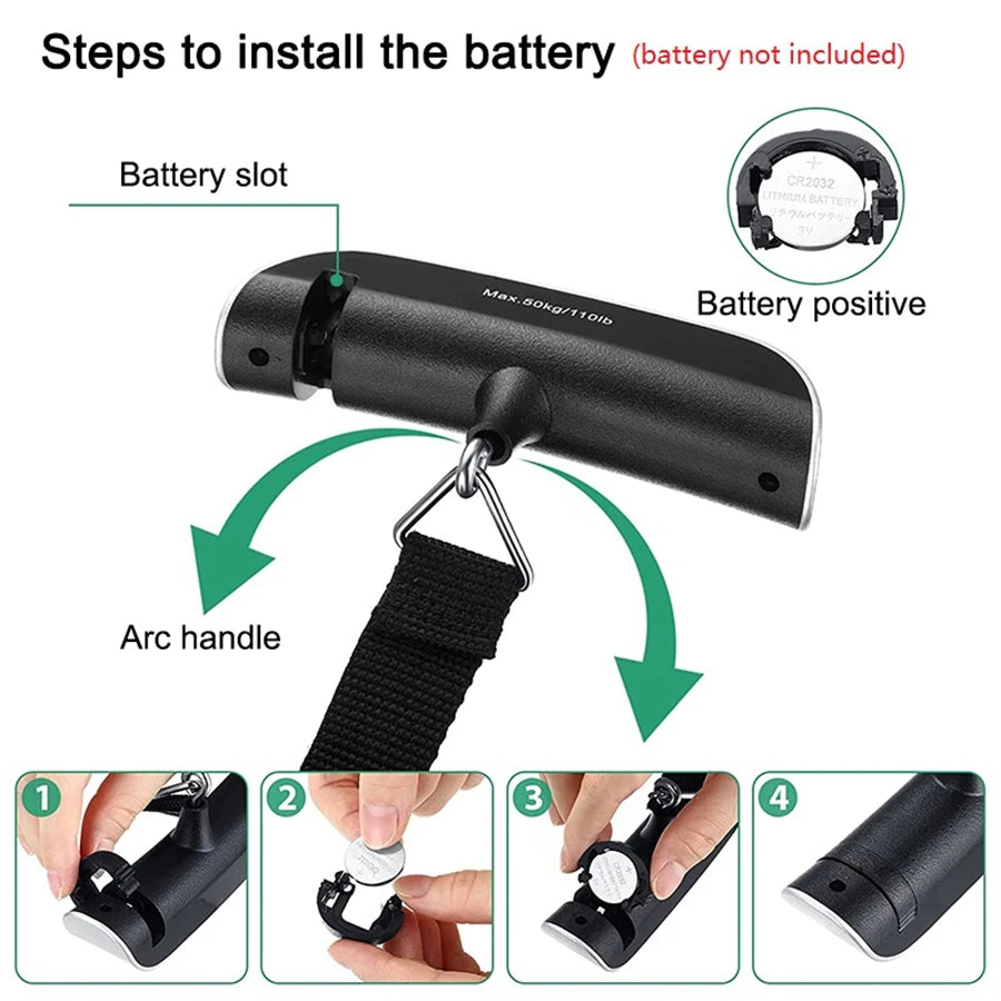 Digital Luggage Scale, 110 lb Capacity with LCD Display