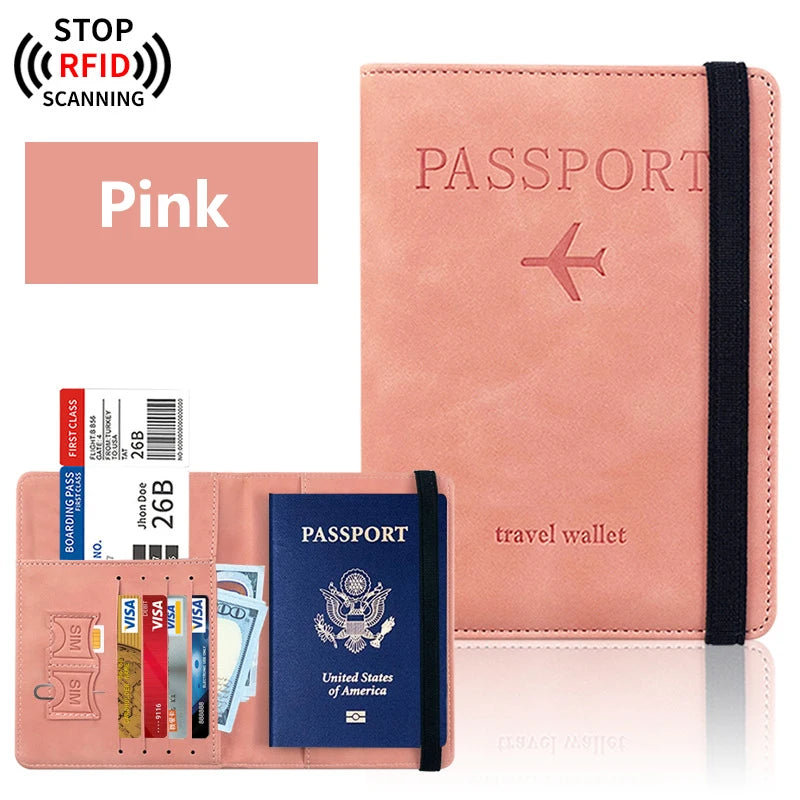 PU Leather Passport Wallet with Card Slots