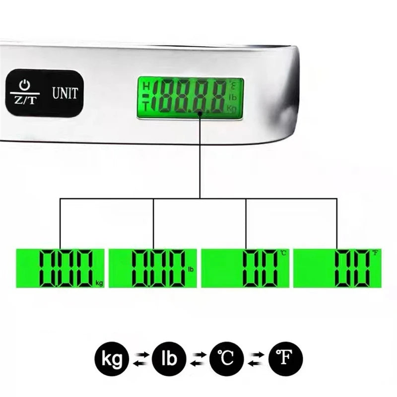 Digital Luggage Scale, 110 lb Capacity with LCD Display