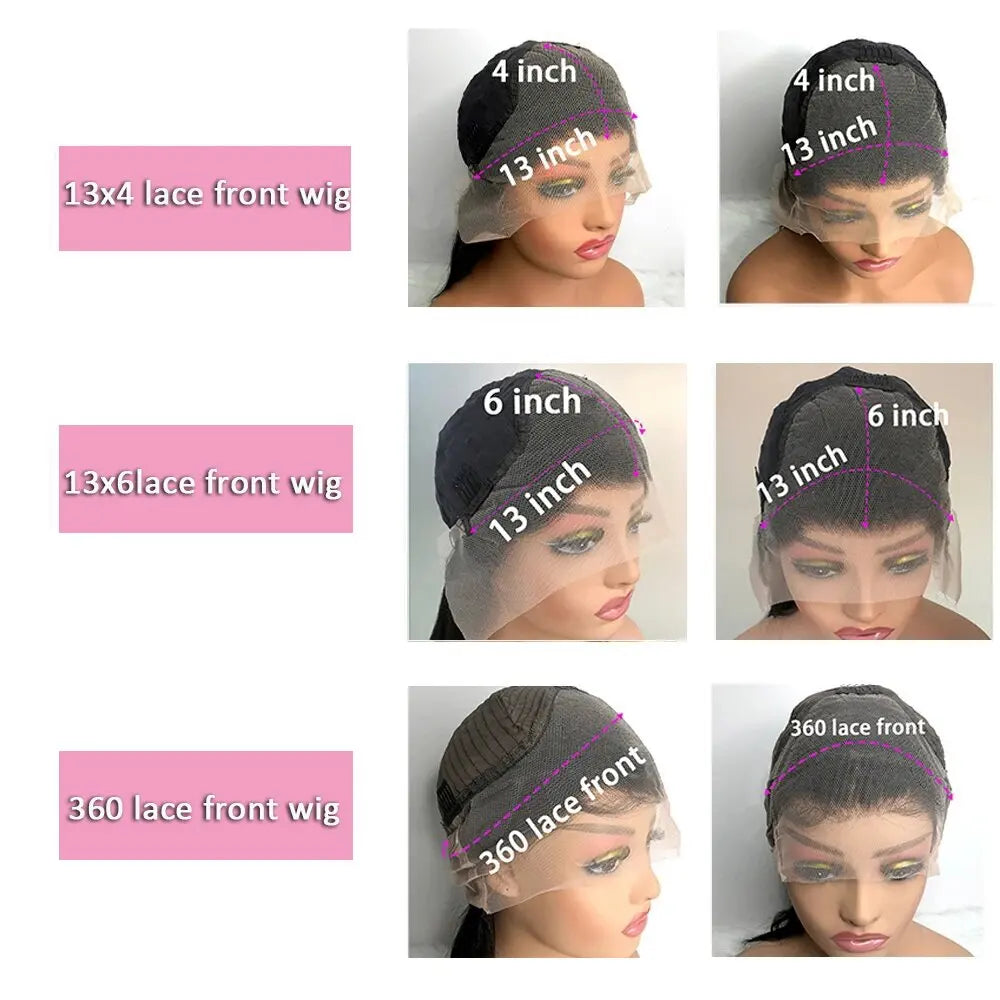 Brazilian Body Wave Human Hair Wig – HD Lace Front, 180% & 200% Density, 16–38 Inch