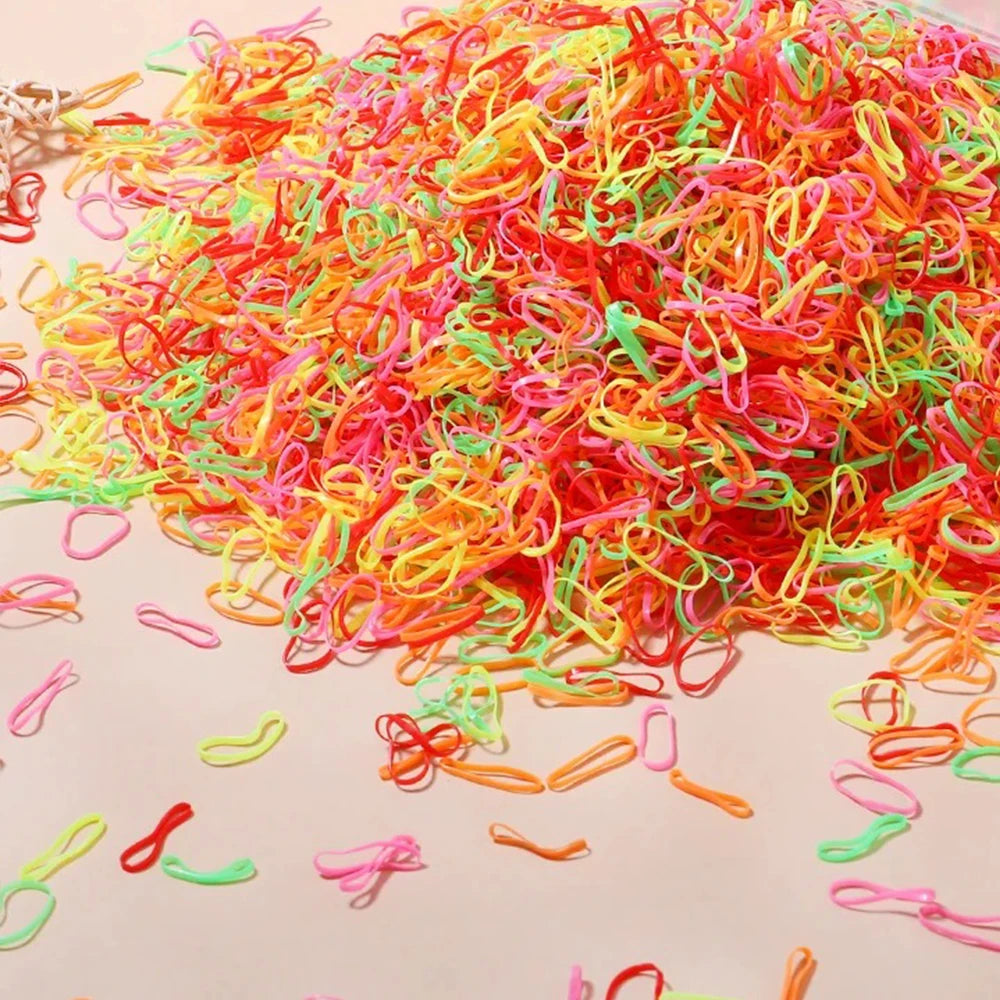Mini Rubber Hair Ties, 500–2,000 Pack