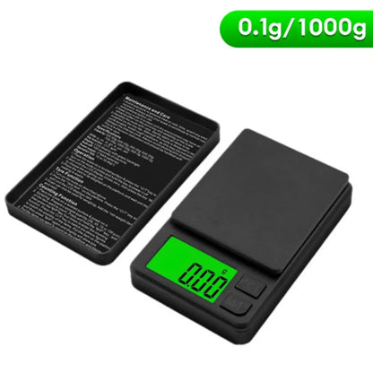 Mini Precision Pocket Scale — Digital Gram Scale with Backlit LCD (500g or 1000g)
