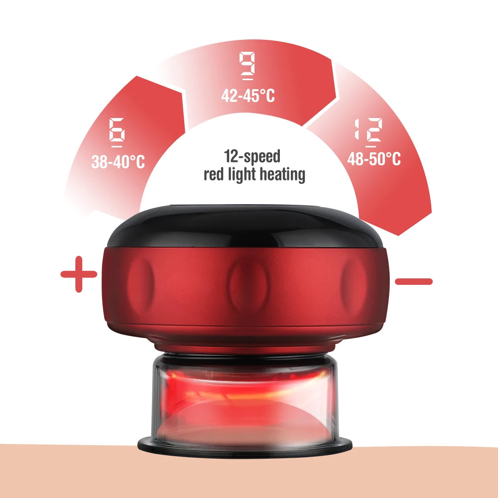 Smart Electric Cupping Device for Vacuum Therapy, Guasha Scraping & Red Light Heating - Flexivo