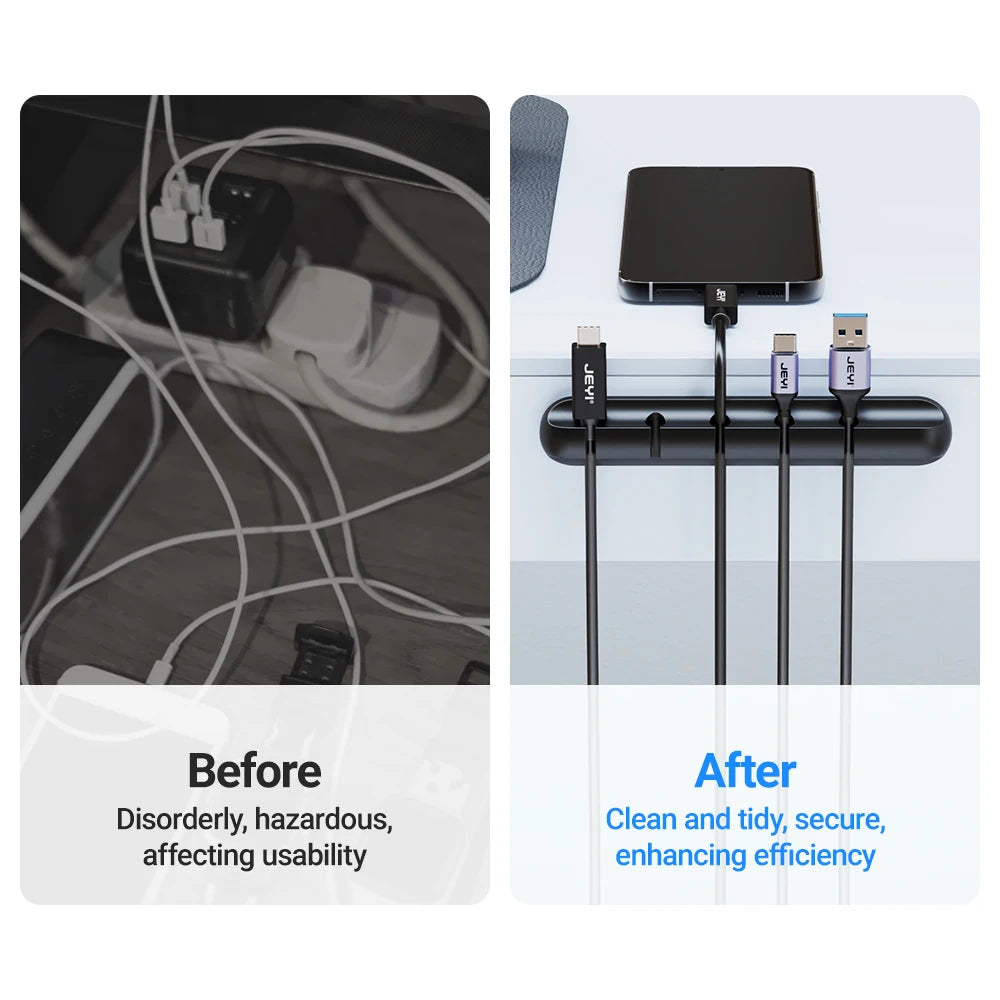 Adhesive Cable Organizer with 3, 5 or 7 Slots