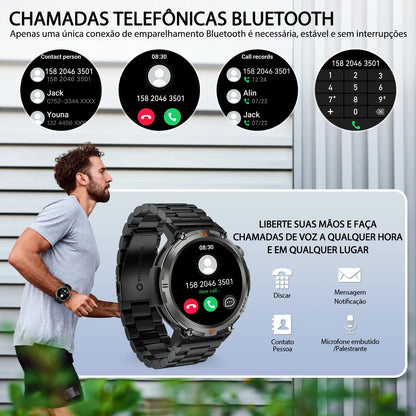 EIGIIS KE3 Bluetooth Call Smartwatch - Full Touch Screen with Heart Rate Monitor & Flashlight