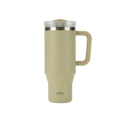 TYESO Vacuum Insulated Travel Mug with Handle & Straw - 900ml & 1200ml
