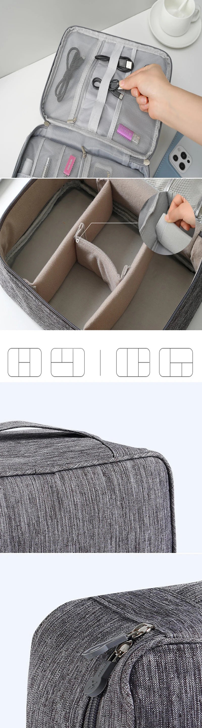 Flexivo Travel Cable Storage Bag – Waterproof Oxford Organizer