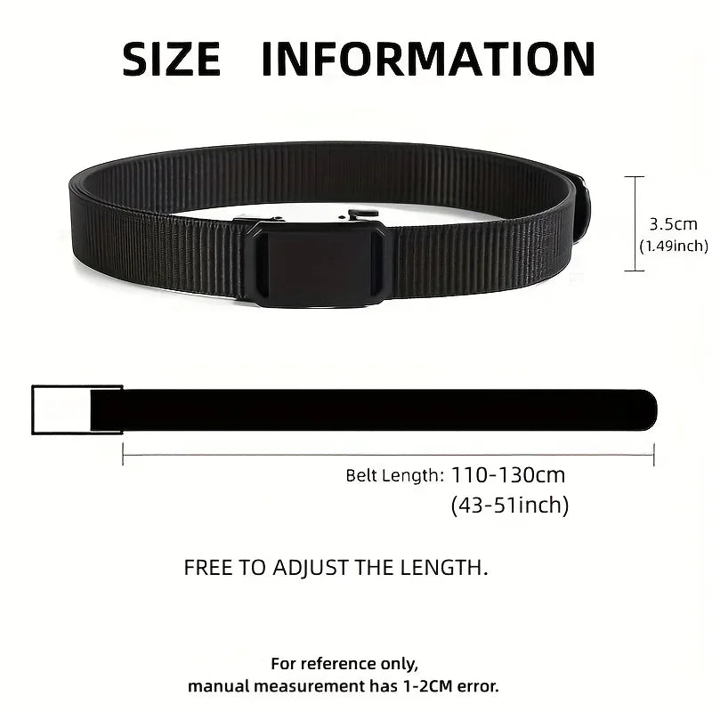 Automatic Buckle Canvas Tactical Belt for Men