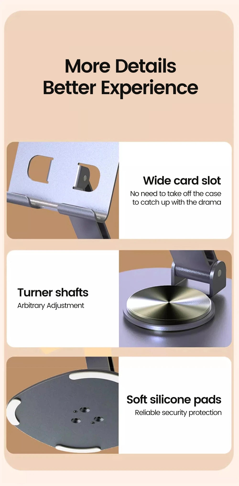 Rotating Aluminum Desktop Phone Stand