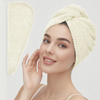 Textured Hair Towel Wrap with Button Fastening