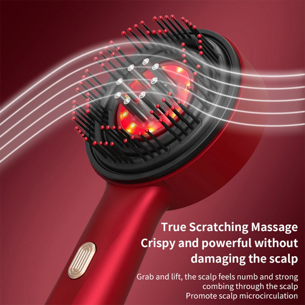 Electric Scalp Massager with Red Light Therapy, Vibration & Hair Growth Serum Applicator - Flexivo
