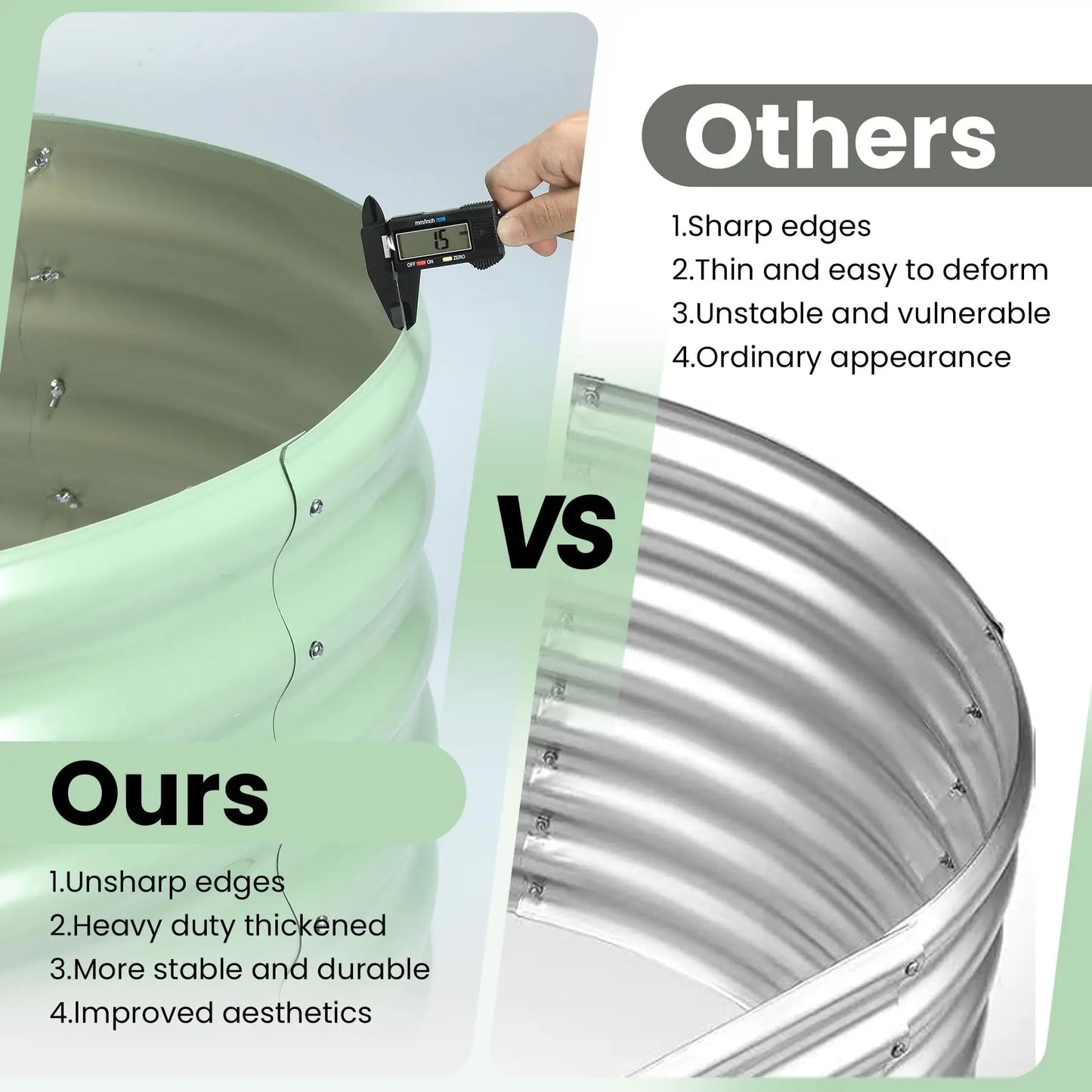2-Pack Oval Galvanized Steel Raised Garden Bed – Anti-Rust Metal Planter Box for Vegetables, Herbs & Flowers - Flexivo