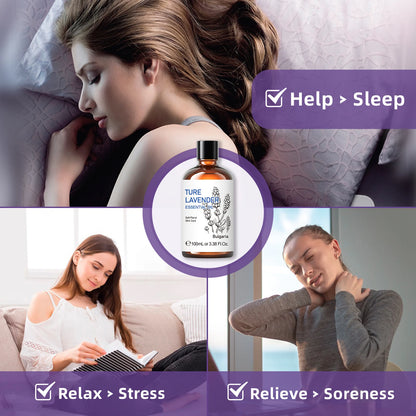 100ml Pure Lavender Essential Oil - Aromatherapy Grade for Diffuser, Humidifier, Massage & Candle Making