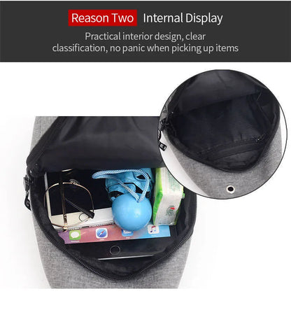Men's Waterproof Nylon Fanny Pack – Compact 12" × 6.7" × 2"