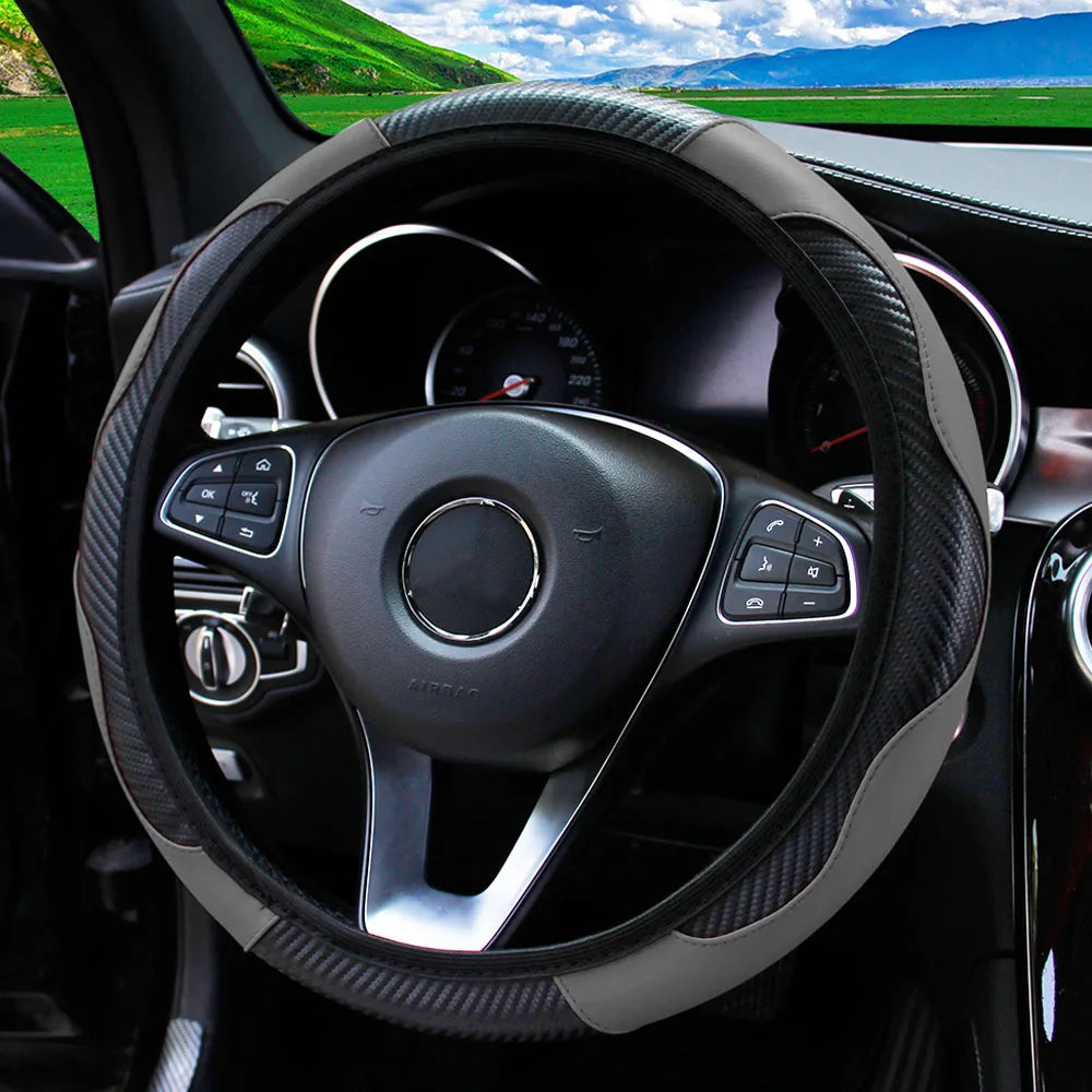 PU Steering Wheel Cover for 14.5–15 in Wheels