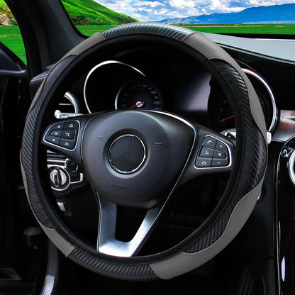 PU Steering Wheel Cover for 14.5–15 in Wheels