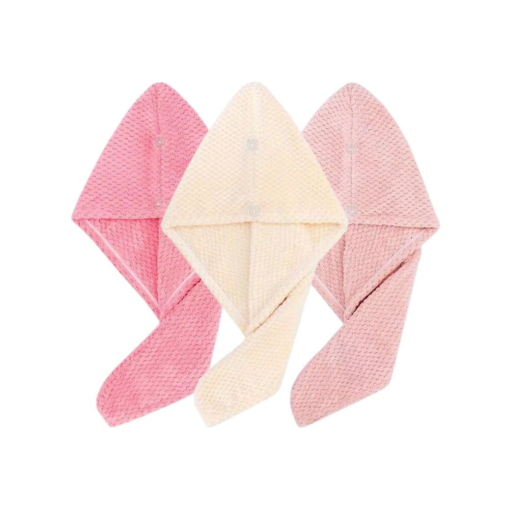 Textured Hair Towel Wrap with Button Fastening