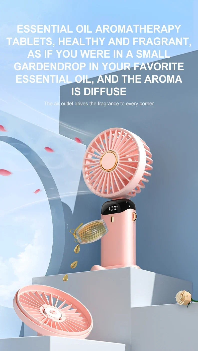5-Speed Rechargeable Folding Handheld Fan