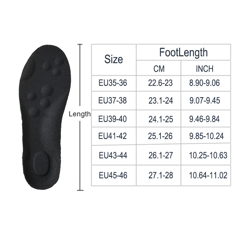 Latex Sport Insoles with Arch Support, Breathable & Deodorizing