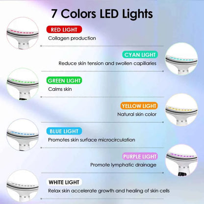 7-Color LED Beauty Device for Neck & Face – Vibration Massage, Skin Tightening & Lifting Tool - Flexivo