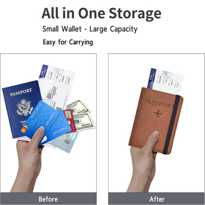 PU Leather Passport Wallet with Card Slots