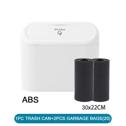 Mini Car Trash Can with Press-Open Lid