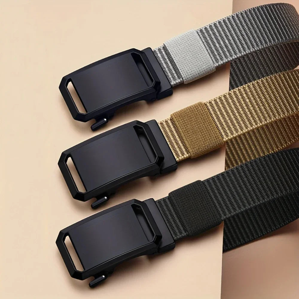 Automatic Buckle Canvas Tactical Belt for Men