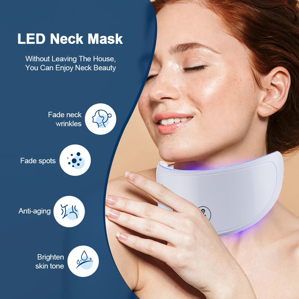LED Neck Beauty Mask — 7-Color Photon Therapy for Anti-Wrinkle & Skin Tightening - Flexivo