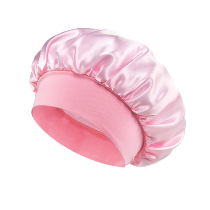 Satin Sleep Bonnet with Wide Elastic Band