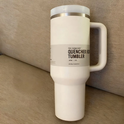 40oz Stainless Steel Insulated Travel Mug with Handle & Straw Lid